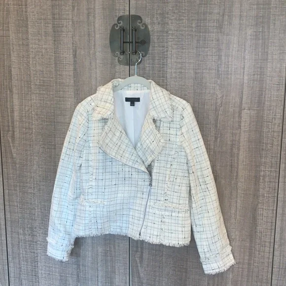 * SOLD* Ann Taylor Fringe Tweed Moto Jacket - Picture 9 of 17